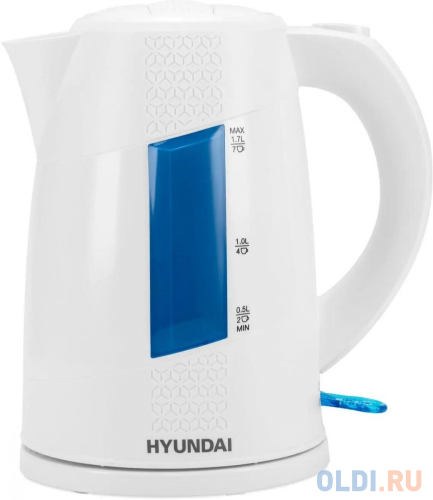 

Чайник электрический Hyundai HYK-P2407, 2200Вт, белый и голубой