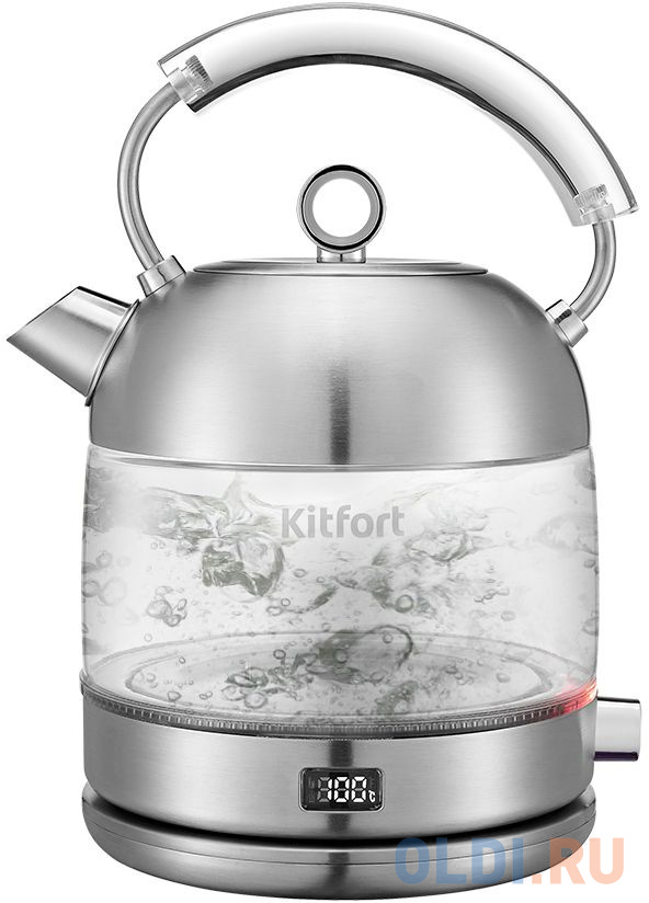 

Чайник электрический Kitfort КТ-6172 1.7л. 2200Вт нержавеющая сталь корпус: стекло/металл