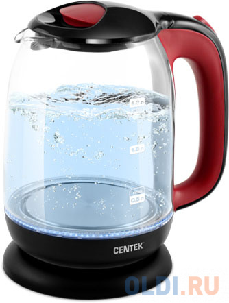 Чайник Centek CT-0034 2200 Вт чёрный 1.8 л стекло