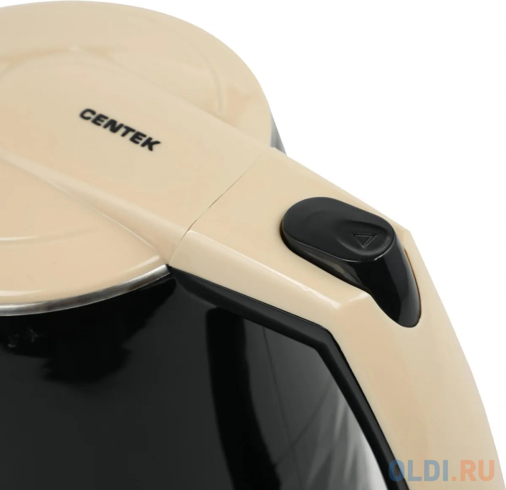 Чайник электрический CENTEK CT-0025, 2000Вт, черный и бежевый Вид№4