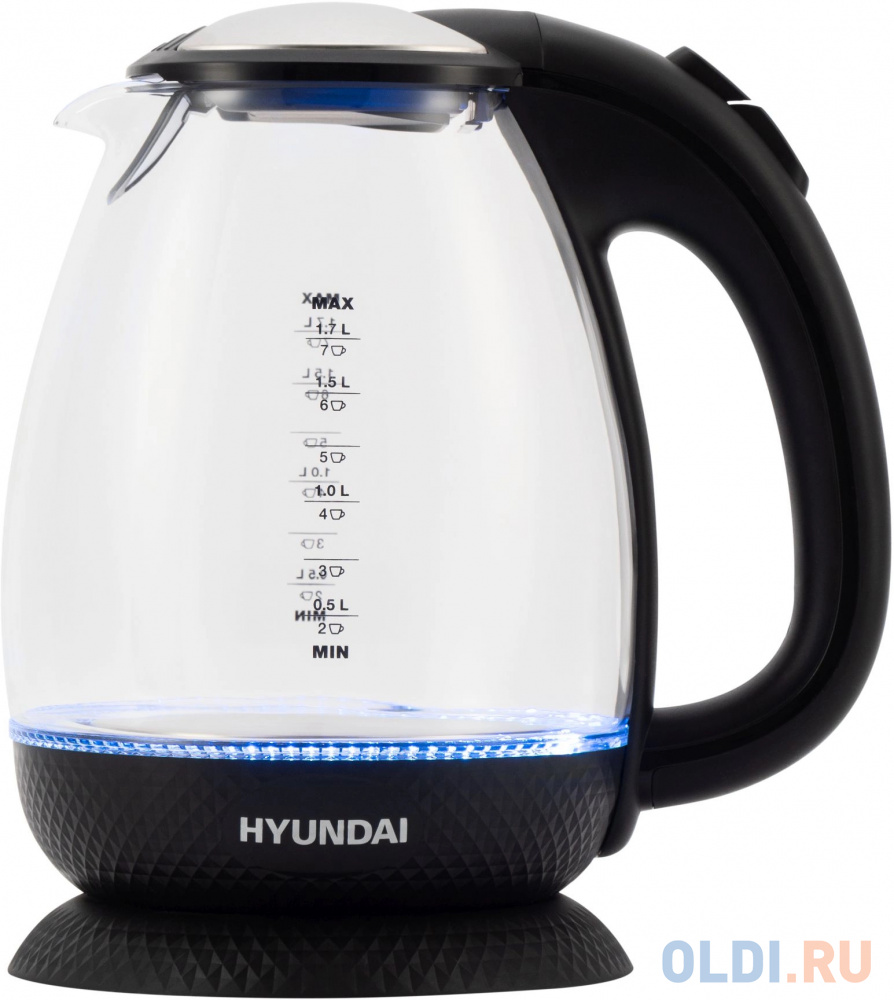 

Чайник электрический Hyundai HYK-G3804, 2200Вт, черный