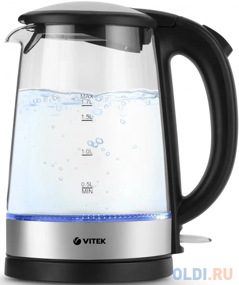 

Чайник электрический Vitek VT-8810, 2200Вт, серебристый и черный