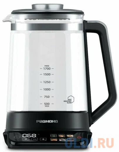 

Чайник электрический Redmond KG220 1.7л. 2200Вт черный корпус: стекло