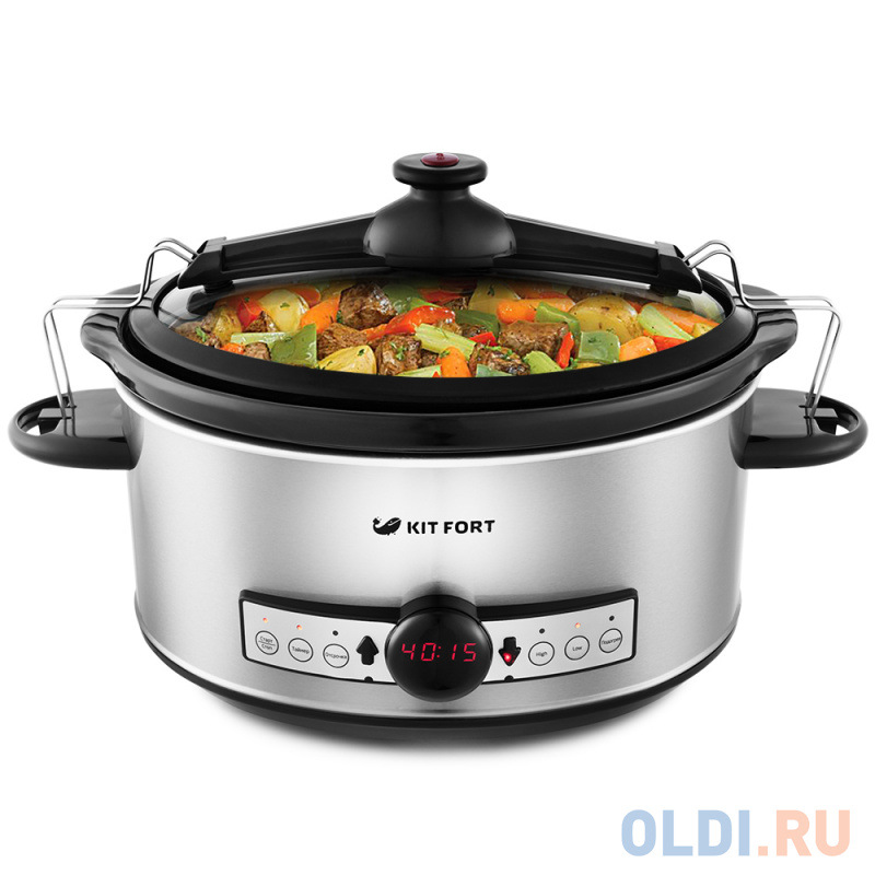 

Медленноварка Kitfort КТ-214 6.5л 320Вт серебристый/черный