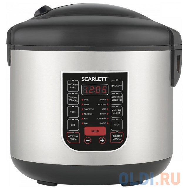 Мультиварка Scarlett SC-MC410S27 серебристый/черный мультиварка scarlett sc mc410s27 серебристый