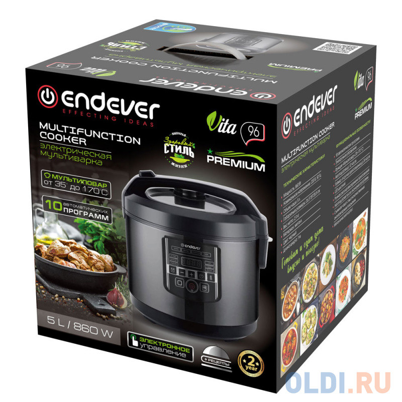 Мультиварка ENDEVER Vita-96 860 Вт 5 л черный фото