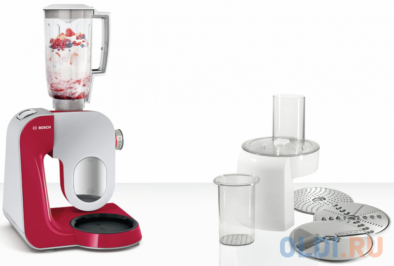 Кухонный комбайн Bosch MUM58720 1000 Вт серебристо-красный [MUM58720] фото