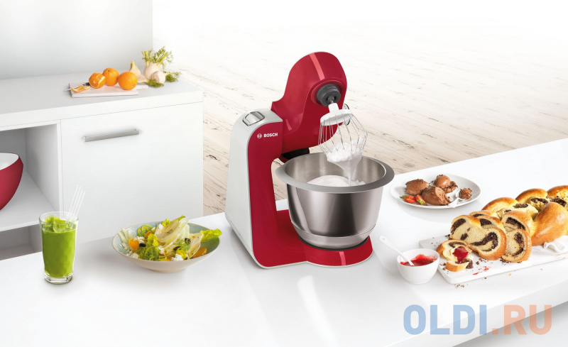 Кухонный комбайн Bosch MUM58720 1000 Вт серебристо-красный [MUM58720] фото