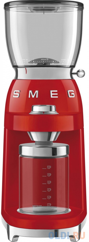 

Кофемолка SMEG/ Стиль 50-х, Кофемолка с коническими жерновами, красный