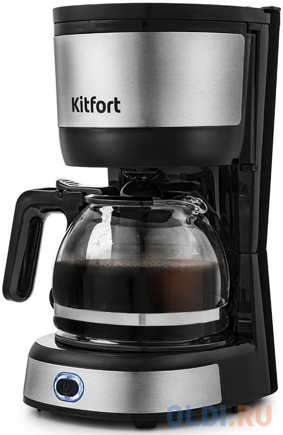 Кофеварка капельная Kitfort КТ-730 650Вт черный/нержавеющая сталь кофеварка капельная redmond rcm m1509s