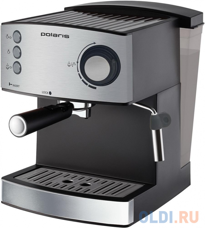 

Кофеварка эспрессо Polaris PCM 1537AE Adore Crema 850Вт нержавеющая сталь/черный