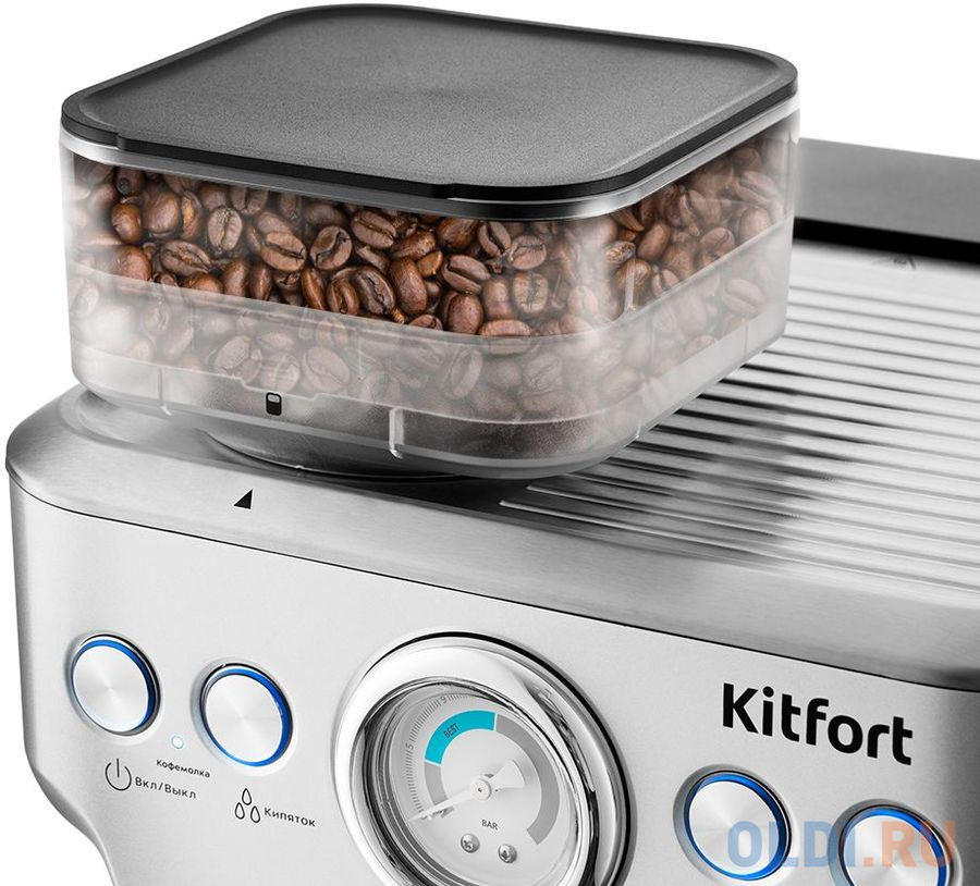 Кофеварка эспрессо Kitfort KT-755 1620Вт серебристый фото