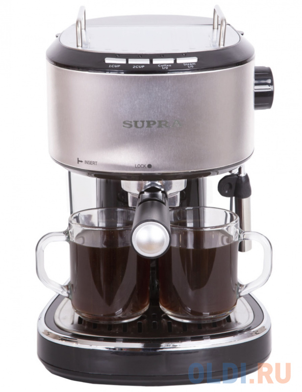 Кофеварка эспрессо Supra CMS-1515 черный/серебристый фото