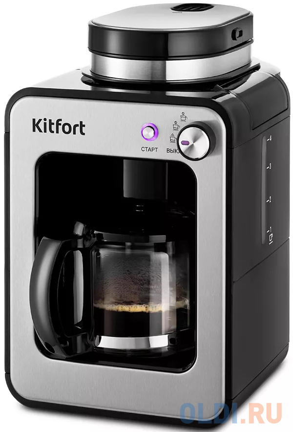

Кофеварка капельная Kitfort КТ-777 600Вт черный/нержавеющая сталь
