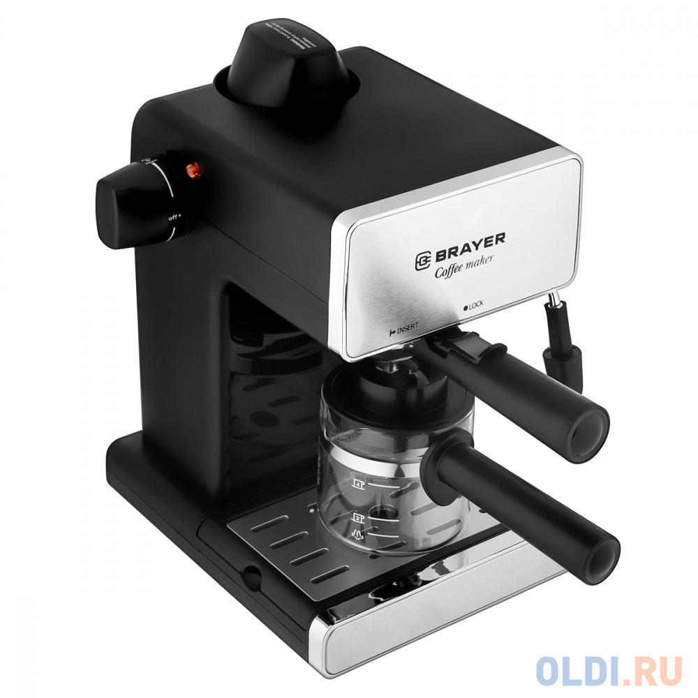 Кофеварка Brayer BR1103 950 Вт черный/серебристый кофеварка рожковая delonghi ec 685 bk