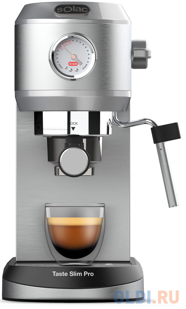 Кофемашина Solac Taste Slim Pro CE4520 1200 Вт серебристый кофемолка kitfort кт 1329 200 вт серебристый