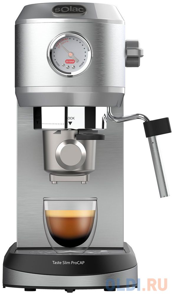 Кофемашина Solac Taste Slim ProCAP 1200 Вт серебристый кофемашина solac espresso 20 bar 850 вт серебристый