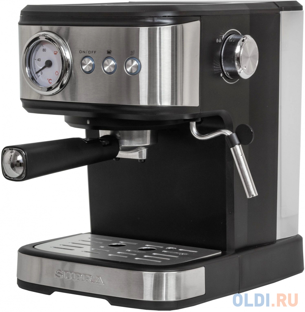 

Кофеварка рожковая Supra CMS-1520 1100Вт черный/серебристый