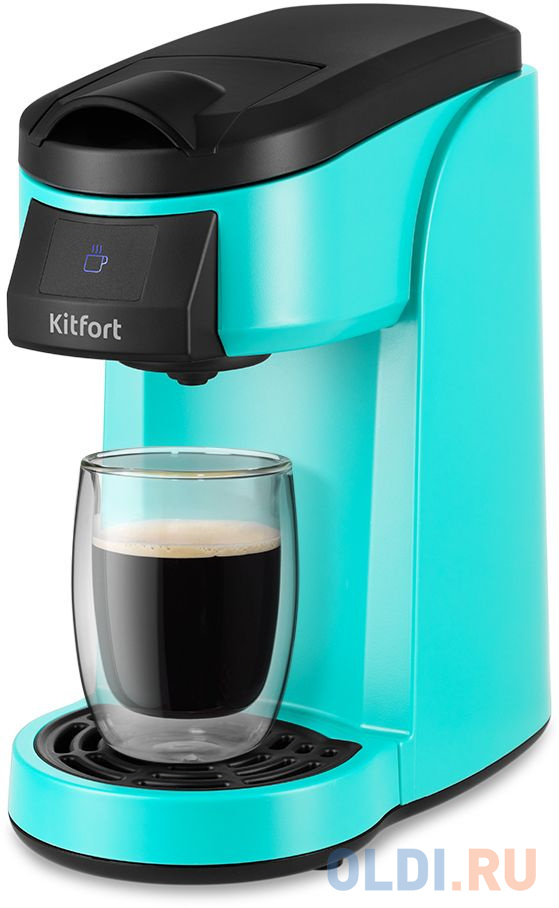 

Кофемашина Kitfort КТ-7121-2 800Вт черный/зеленый