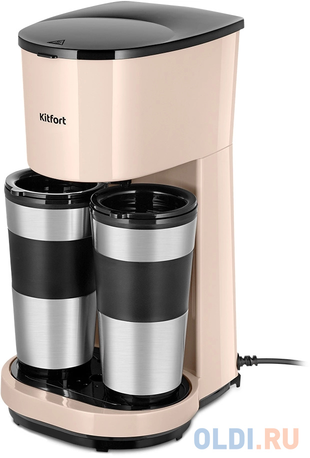 

Кофеварка капельная Kitfort КТ-7303 800Вт бежевый/черный
