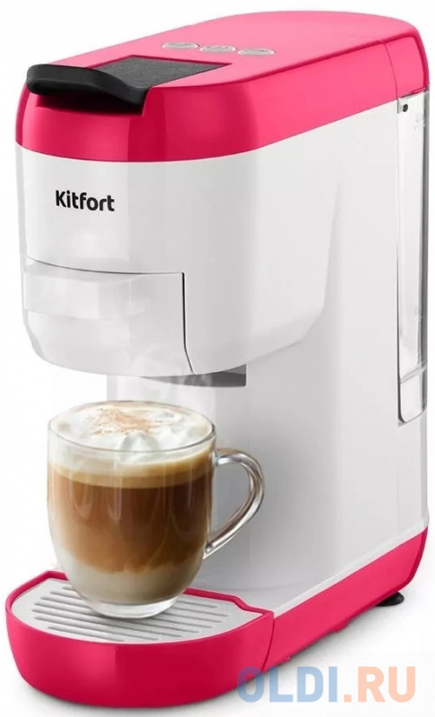 

Капсульная кофеварка KitFort КТ-7405, 1450Вт, цвет: белый