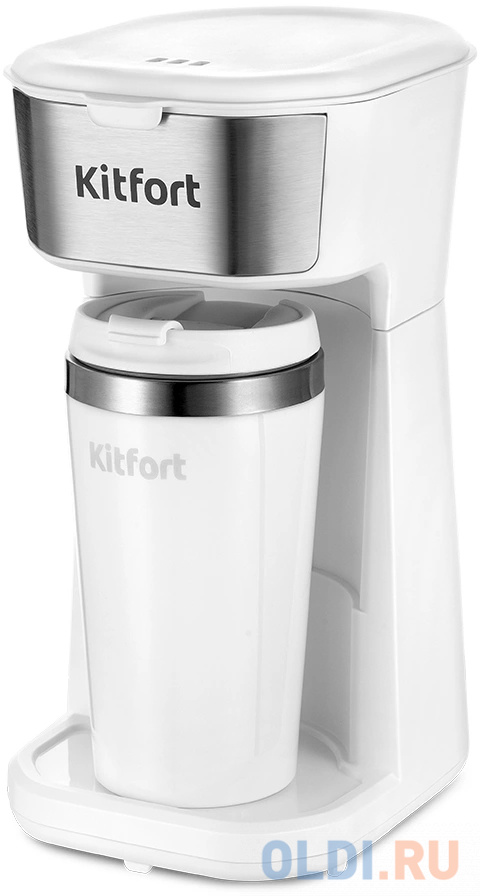 

Кофеварка KitFort КТ-7411, капельная, белый / нержавеющая сталь