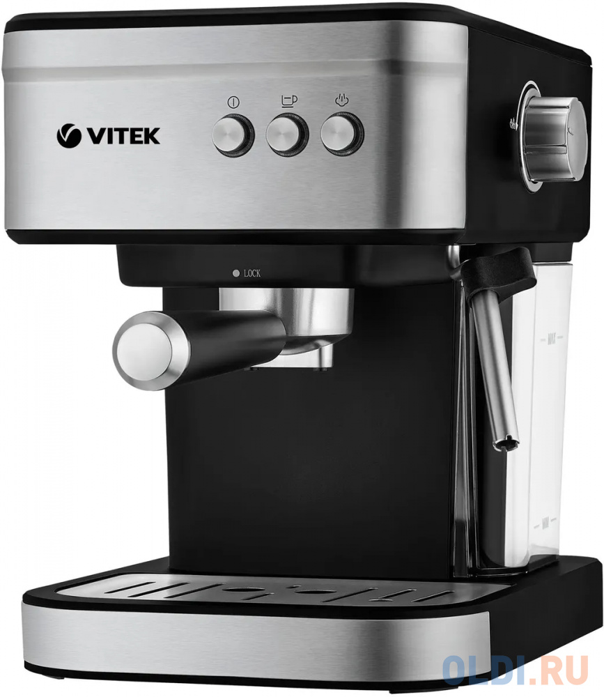 

Кофеварка рожковая Vitek VT-8468 1000Вт черный/стальной