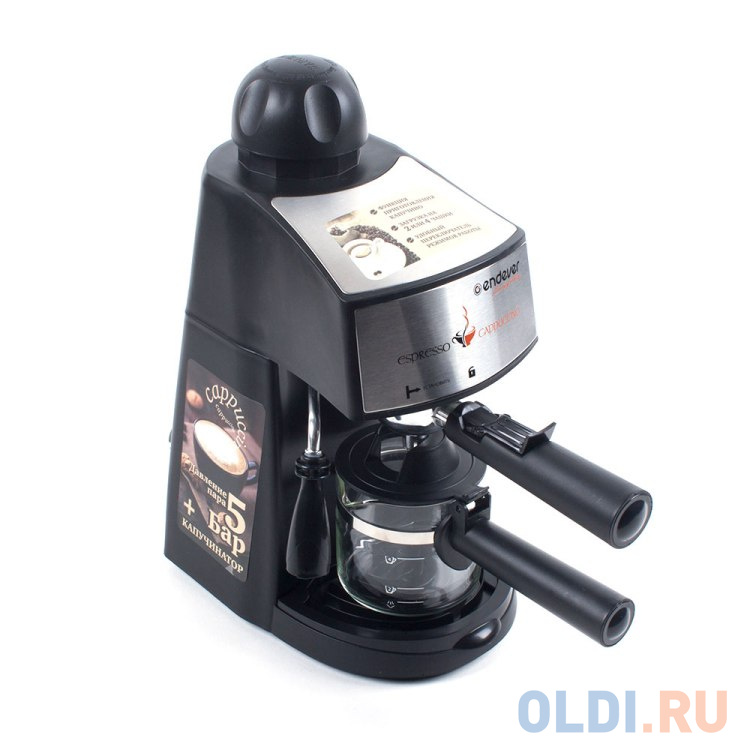 

Kофеварка Endever Costa-1050, полуавтомат, эспрессо, капучино, 5 бар, д/молотового