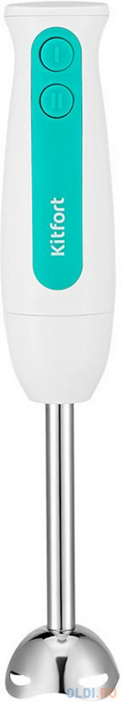 Блендер погружной KITFORT КТ-3051-3 600Вт белый, размер 74 х 74 х 370 мм, цвет белый/бирюзовый