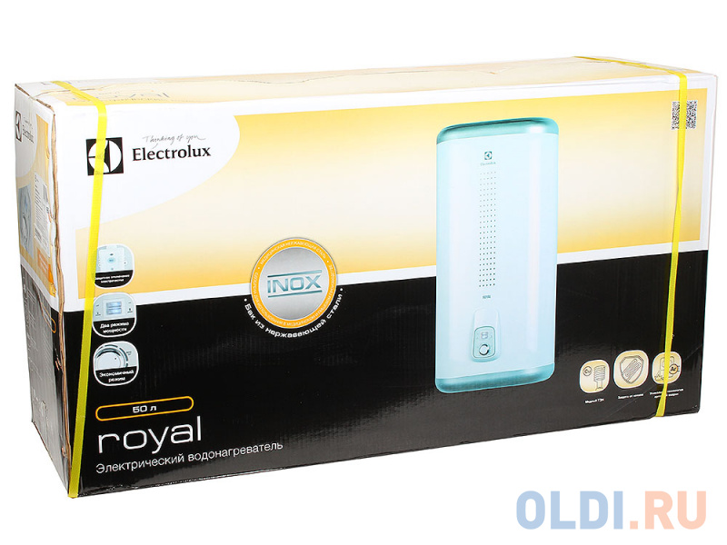 Водонагреватель накопительный Electrolux EWH 50 Royal, 50 л., 2 кВт., плоский, белый, механическое управление Водонагреватель накопительный Electrolux EWH 50 Royal, 50 л., 2 кВт., плоский, белый, механическое управление фото