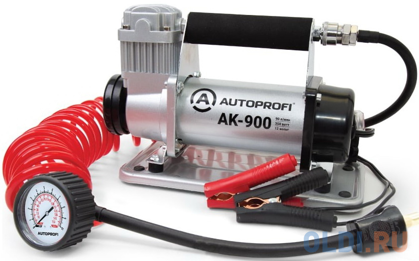 AUTOPROFI Компрессор воздушный , 90 л./мин., 12v/30a, 350w, шланг 5 м., шнур питания 3 м., питание от акб, клапан для регулир. давления, воздушный фил