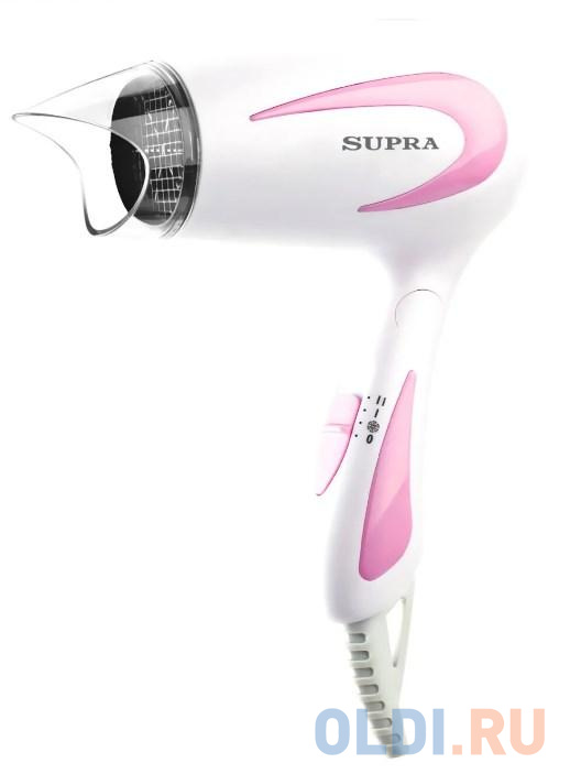 Фен Supra PHS-1406S 1400Вт белый розовый - фото 1