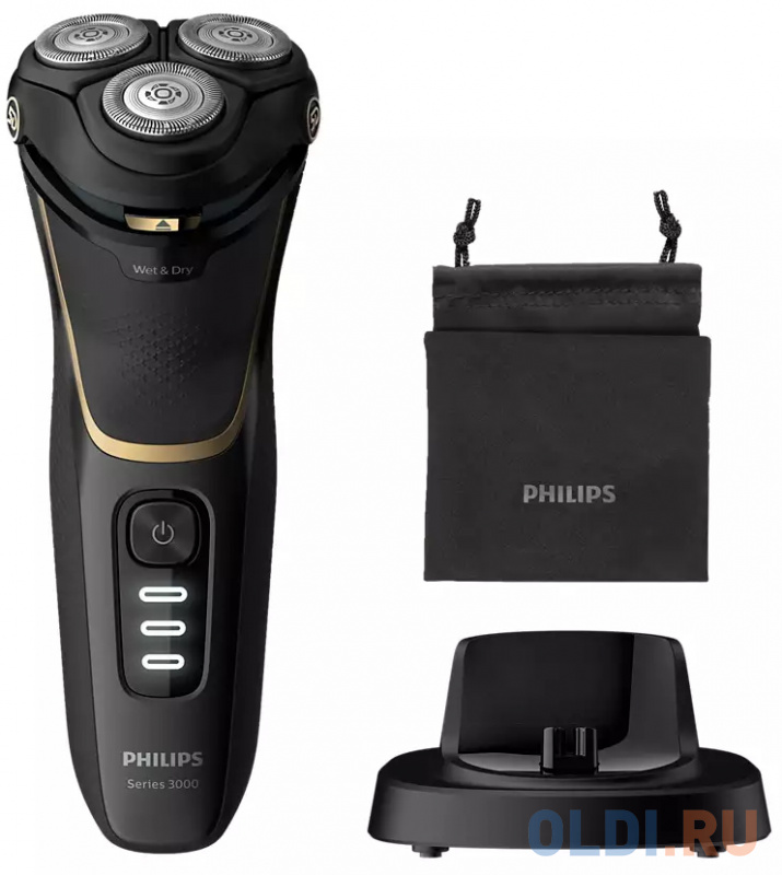 

Бритва Philips S3333/54 чёрный золотистый