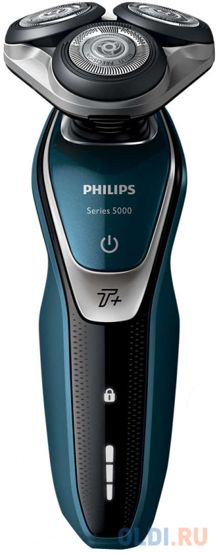 

Бритва роторная Philips Series 5000 S5572/10 реж.эл.:3 питан.:аккум. черный/синий