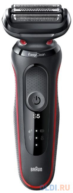 

Бритва сетчатая Braun Series 5 50-R1200s реж.эл.:3 питан.:аккум. черный/красный