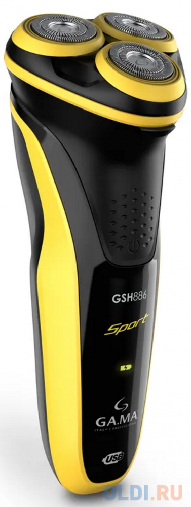 Бритва GA.MA GSH886 SPORT чёрный жёлтый zdk электробритва для головы и лица classic shaver