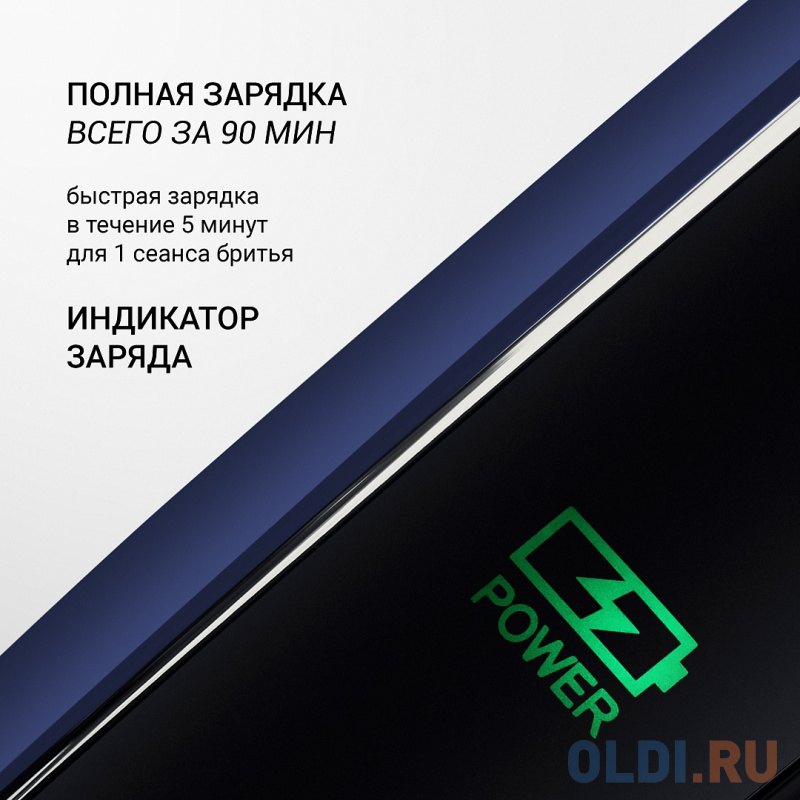 Бритва Polaris PMR 0309RC wet/dry PRO 5 blades+ синий чёрный фото
