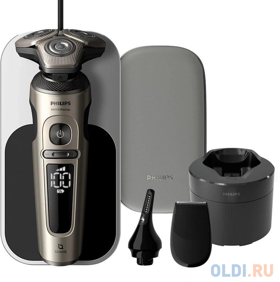 Бритва роторная Philips SP9883/36 реж.эл.:3 питан.:аккум. золотистый/черный Вид№4