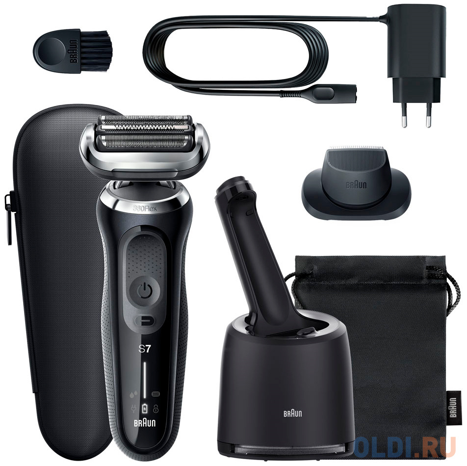 

Бритва сетчатая Braun Series 7 71-N7200CC реж.эл.:3 питан.:аккум. серый