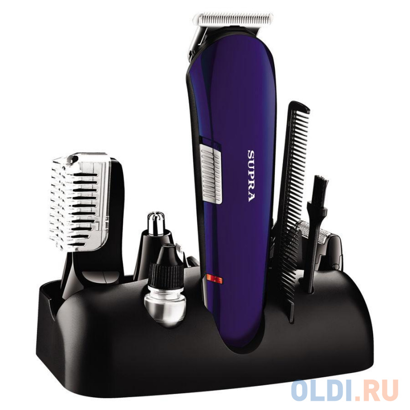 

Машинка для стрижки Supra HCS-440 черный/синий (насадок в компл:4шт)