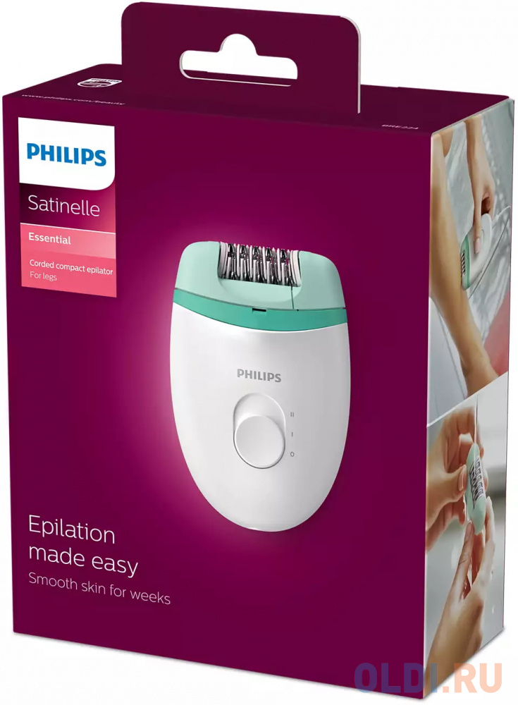 Эпилятор Philips BRE224/00 белый зелёный Вид№7