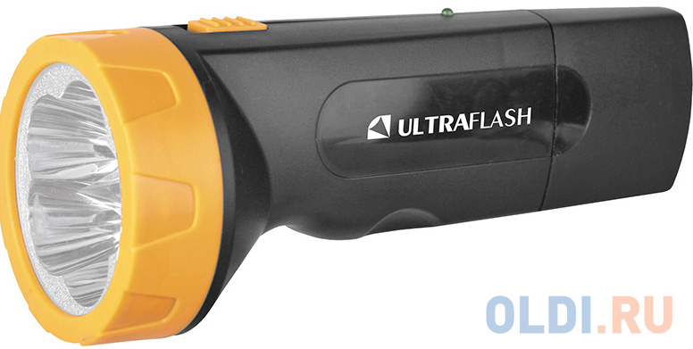 Ultraflash LED3827   (фонарь аккум 220В, черн /желт, 5 LED, SLA, пластик, коробка)