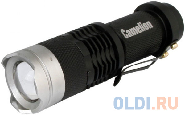 Camelion LED5135  (фонарь, черный,  LED XPE, ZOOM, 3 реж 1XLR6 в компл., алюм.,откр. блистер) фонарь трофи tm1w 1x1w led алюм 2хаа бл