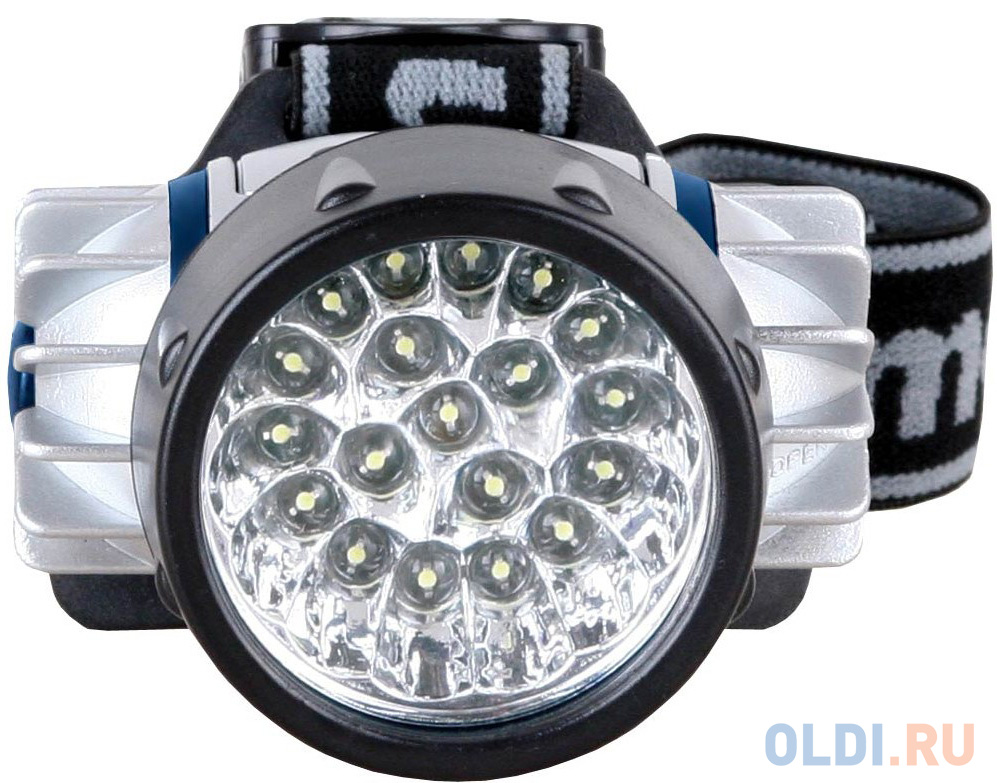 Camelion LED5323-19Mx (фонарь налобн, металлик,19 ультра ярк LED, 4 реж, 3XR03 в компл, пласт, блис) от OLDI