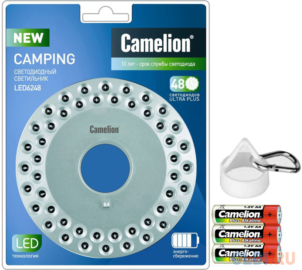 

Фонарь кемпинговый Camelion LED6248 серебристый