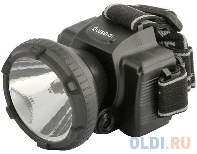 Ultraflash LED5366 (фонарь налобн аккум 220В, черный, 0,5 Ватт  LED, 2 реж, пласт, бокс) от OLDI