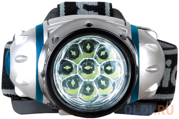 Camelion LED5317-9Mx   (фонарь налобн, металлик,9 ультра ярк LED,4 реж, 3XR03 в компл, пласт, блист) от OLDI