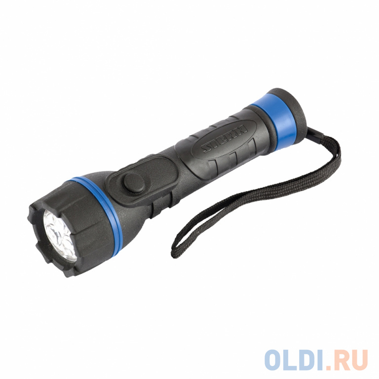 

Фонарь светодиодный, прорезиненный ударопрочный корпус, 3 LED, 2хАА// Stern
