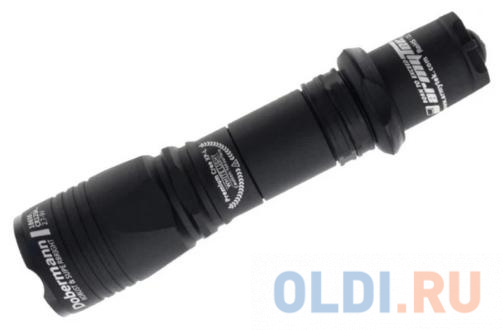 

Фонарь ручной Armytek Dobermann XP-L HI черный/белый лам.:светодиод. CR123x2 (F02003BC)
