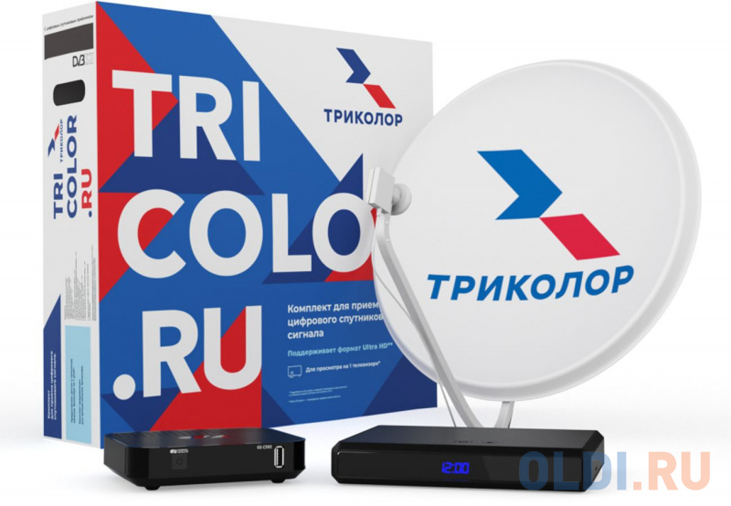 

Комплект спутникового телевидения Триколор Европа Ultra HD GS B623L и С592 черный